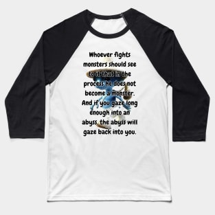 Smurf Cat Meme Nietzsche Quote Abyss Ironic Stupid Funny Baseball T-Shirt